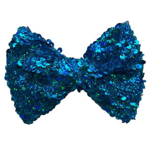 Jojo Siwa Blue Sequin Clip On Bow